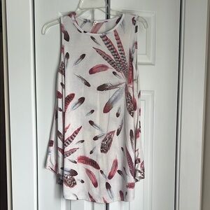 BELLAMI Cream and White Abstract Tank Top